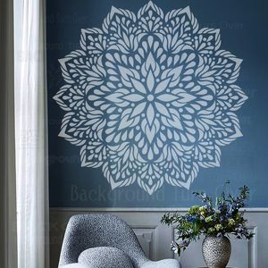 60 cm - 100 cm modèle de plancher mural Mandala pochoir rond extra large pour peindre de grands décors modèles de fleurs de peinture largement s150