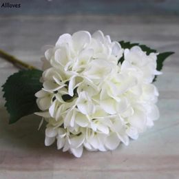 60cm Kunstmatige Hortensia Bloem Hoofd 16cm Nep Zijde Enkele Hortensia's voor Bruiloft Centerpieces Home Party Decoratieve Bloemen CL2541