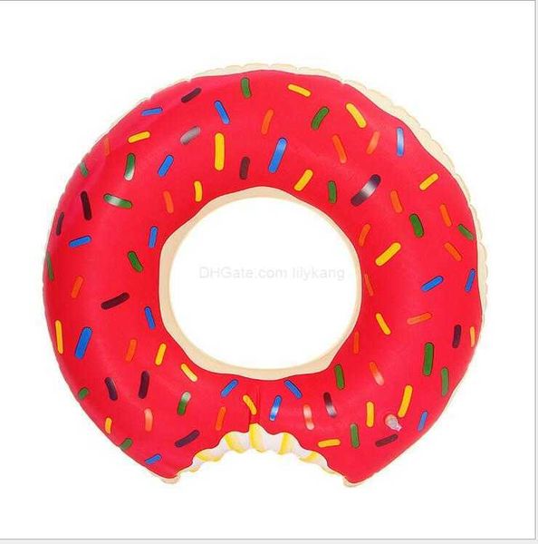 60 cm bébé été eau jouets beignet natation flotteurs bouée gonflable anneau de natation enfants piscine flotteurs fraise beignet anneau de bain