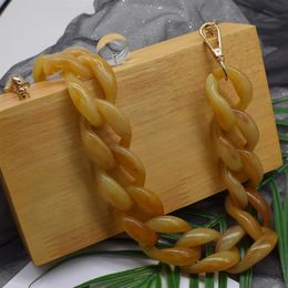 60cm grande taille bricolage résine acrylique chaîne sac sangle sac à main bracelet en plastique mode coloré femmes sac accessoires épaule337b