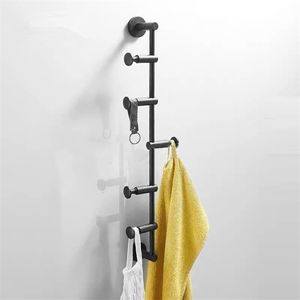 Cintre en tissu en laiton de 60 cm, crochet mural nord-européen, porte-serviettes de rangement, étagère noire pour chambre à coucher et toilettes 210318