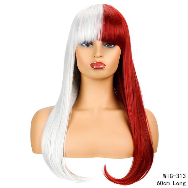 60 cm My Hero Academia Cosplay Pelucas de cabello sintético Mezcla de colores Onda perruques de cheveux humains WIG-313