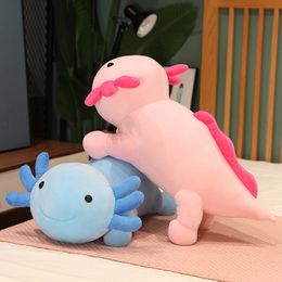 60 cm nouveau dessin animé mignon salamandre oreiller canapé oreiller en peluche poupée Axolotl poupée en tissu