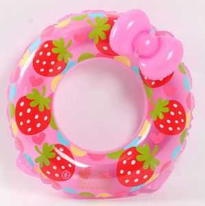 Anneau de bain gonflable en forme de fraise, nouveau style, 80cm, flotteur à nœud papillon pour bébé fille, jouet de piscine d'été, jouets de plage