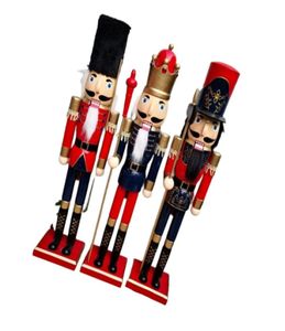 60 cm Notenkraker King Soldaat Wooden Figurine Kerstdecoratie Handvruchten Walnoot Puppet speelgoed Gift Nieuw 2011271597576