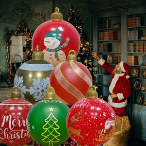 60 cm Outdoor Kerst Opblaasbare Versierd Bal PVC Giant Grote Grote Ballen Kerstboom Decoraties Speelgoed Bal Zonder Licht 918