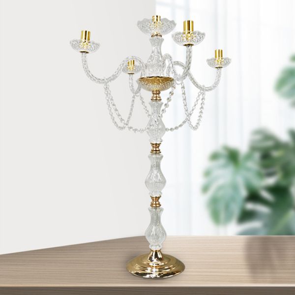 60 cm à 100 cm 88 cm de hauteur) 5 bras acrylique candélabre cylindre bougeoir pour vase décoration de mariage centres de table 356