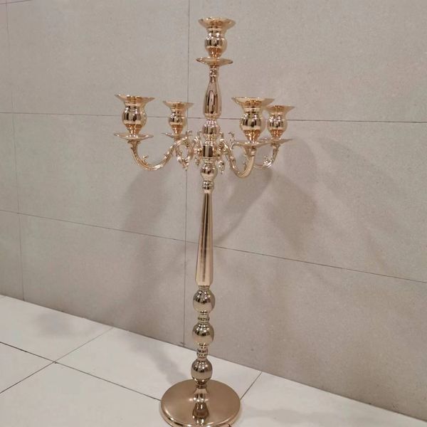 60 cm a 120 cm (5 piezas/10 piezas) 100 cm de alto) Candelabro dorado de 5 cabezas Candelabros de metal Candelabro para bodas Decoración de centros de mesa