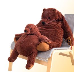 60 cm100cm zacht bruine beer djungelskog plush speelgoed gevulde beer teddy speelgoed knuffelen kussen kussen cadeau vip lj20112613129977