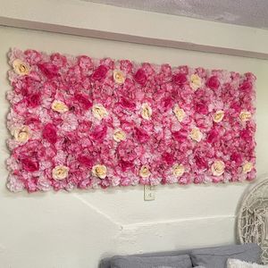 60cmx40cm Fondo de flores artificiales Paneles de pared de boda para baby shower fiesta de cumpleaños Flower Flower Decoración de la casa 240409