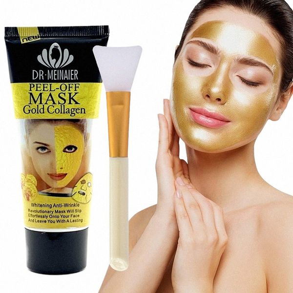60g 24K Golden Collagen Face Tear Off Mask Limpieza profunda Manchas oscuras T Ze Nariz Blackhead Quitar Peel Off Mask Anti envejecimiento Cuidado de la piel h3tK #