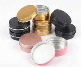 Bouteille cosmétique en aluminium de 60g, couvercle à vis, pot rond en aluminium, boîtes de maquillage vides pour baume à lèvres, conteneur de cosmétiques, 1092 pièces, DAT492