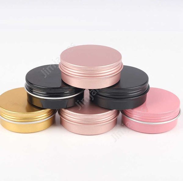 60g En Aluminium Cosmétique Bouteille Couvercle À Vis Rond En Aluminium Pot Canettes Maquillage Vide Baume À Lèvres Cosmétiques Conteneur 546 pcs DAJ492