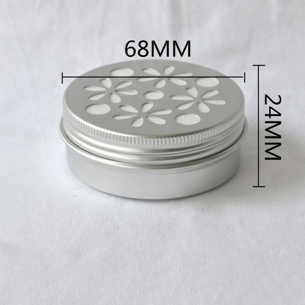 Pots de crème en aluminium 68 * 24MM découpés et creusés de 60g, pot à cosmétiques, boîte à cire pour cheveux, savon artisanal, thé, boîte à ligne de poisson, contenant de baume à lèvres en métal LX8543