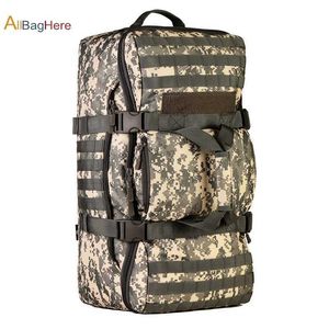 60L Military Tactics Rucksack Große Tasche Multifunktionskapazität Camo Camping Jagd Reiserucksack Wasserdichte Nylon Seesack Q0721