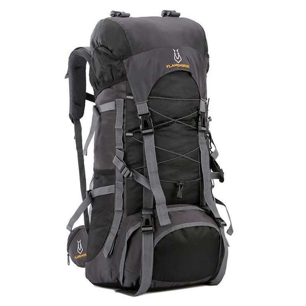 60L imperméable à l'eau en nylon sac à dos en plein air grande capacité hommes femmes camping voyage sac de randonnée sacs à dos sac à dos résistant à l'usure sacs à bagages Q0721