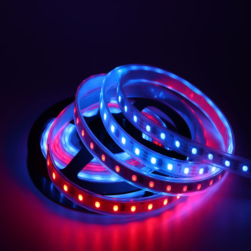 60LED/m 30LED/m WS2811 Magic LED Strip Programmable Water RGB Light Strips Three Lights One Control LED Lighting DC12V IP65 Silicone Coating Waterproofs CRESTECH