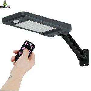 60LED Lumière Solaire Capteur de Mouvement Solaire Extérieur Applique Murale IP65 Étanche 3 Mode Lumière 120 Degrés Détection Télécommande Jardin Cour