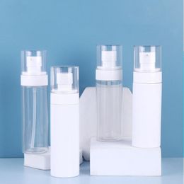 60 ml 100 ml blanco desinfectante de manos botella de spray cosmético viaje recargable cuidado de la piel botellas de loción de plástico con bomba uegdj gjvqo