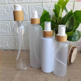 60 ml 120 ml 150 ml 250 ml dépoli bouteille en plastique pour animaux de compagnie cosmétiques soins de la peau emballage avec protection de l'environnement bambou pompe headgoods Qoeuj