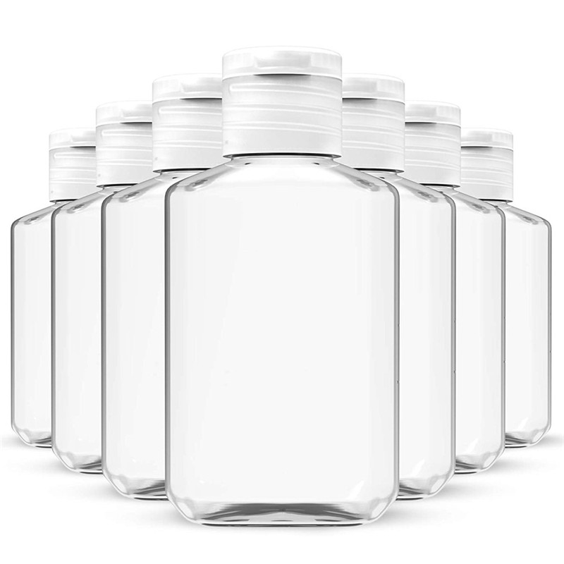 Bouteilles en plastique transparentes vides de 30 ml 60 ml contenant de voyage rechargeable avec capuchon rabattable pour shampooing liquide désinfectant pour les mains