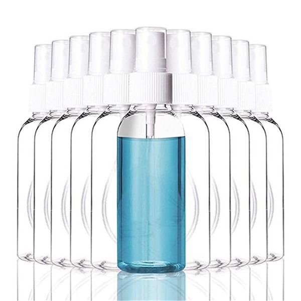 60 ml 2 oz bouteilles de pulvérisation de brume extra fine avec pompes d'atomiseur pour huiles essentielles parfum de voyage bouteille en plastique PP/PET de maquillage portable