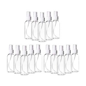 Botellas de espray de niebla fina de 60ml y 2oz, envases de botellas de plástico transparente vacíos recargables, pulverizadores portátiles a prueba de fugas, accesorios de viaje