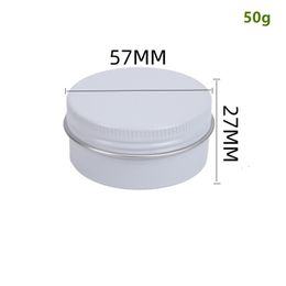 50 ml/1.76 oz Metalen Ronde Aluminium Blikken Hervulbare 50g Witte Containers Pot met Schroefdeksel voor Cosmetische Crème monster Blikjes