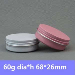 60 ml aluminium tin 2 oz potten verpakking wit roze 60 g aluminium cosmetica lege containers voor kruid zeep 0,3 dikte