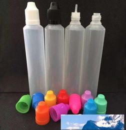 60 ML Botella vacía a prueba de niños Vape ELiquid Botellas de recarga PE Forma de pluma Estilo Plástico Puntas de aguja largas Tapas a prueba de manipulaciones para niños para 1318895