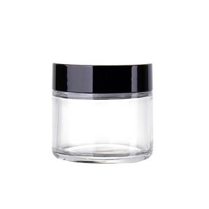 Pot cosmétique en verre transparent de 60 ml - 60 g de crème de soin de la peau, bouteille rechargeable, outil de maquillage pour récipient cosmétique pour l'emballage de voyage184b