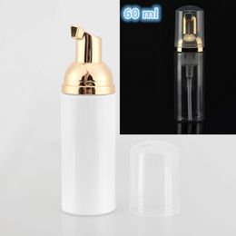 60 ml duidelijke plastic foamer pomp fles hervulbare lege cosmetische wimpers cleanser zeep dispenser schuim goud