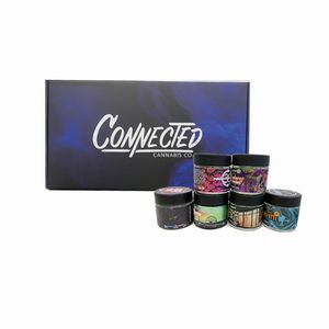 32 unités Alien Labs Boîte connectée Xeno Premium 3,5 grammes Fleur Alien Labs Emballage en pot en verre noir avec 5 saveurs Étiquette d'autocollants Alienlabs