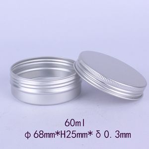 Frascos de aluminio vacíos de 60 ml Contenedores Cosméticos de 60 g Almacenamiento de herramientas DAB Cera Tapa de tornillo Caja de lata de metal redonda Latas de 60 ml para hierbas secas Brillo Bálsamo Maquillaje Esencia de labios Estuches de cosméticos