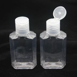 Bouteille de gel désinfectant pour les mains vide de 60 ml, bouteille de savon pour les mains, bouteille de liquide transparente pressée pour animaux de compagnie, bouteille de voyage Wrqic