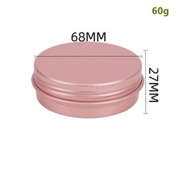 60 ml de contenants en aluminium en or rose vide pots rechargeables échantillon cosmétique bouteille de stockage d'outil 2 oz en métal
