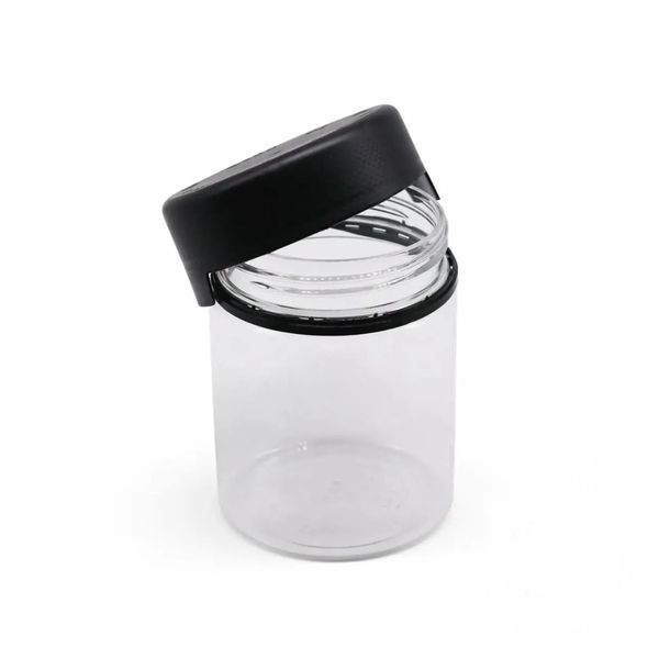 Pot à bande inviolable avec joint intérieur de 60ml, bouteille naturelle transparente avec fermeture noire Opaque