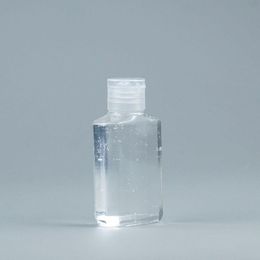 Bouteille en plastique PET de 60 ml avec capuchon rabattable, bouteille de forme carrée transparente pour démaquillant, désinfectant pour les mains jetable Nwexl