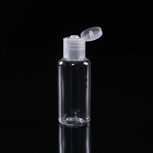 60 ml PET-plastic fles met flip-dop transparante ronde vorm fles voor make-up remover wegwerp handdesinfecterende gel Orwvf