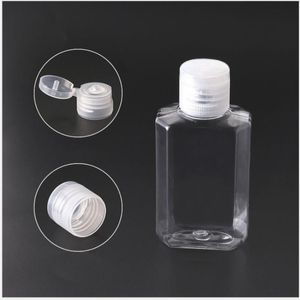 60ML plastic lege alcohol hervulbare fles gemakkelijk mee te nemen doorzichtige transparante PET-plastic handdesinfecterende flessen voor vloeistofreizen Mvhmm