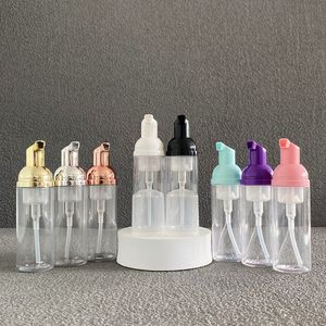 Botellas de espuma de plástico Botella con bomba de espuma Dispensador de espuma de 60 ml Botellas de viaje recargables vacías para limpieza de champú de manos Viajes en aeropuertos Suministros al aire libre Oro