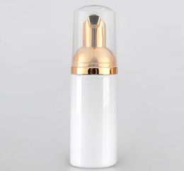 60 ml plastic schuimers flessen pomp witte vloeibare zeep dispenser schuim fles met gouden schuimer