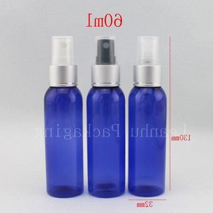 60ml X 50 blauwe hervulbare plastic fles, 2oz mistspuitfles, 60cc parfumspray, spuitpomp met deksel plastic container Hdlqx