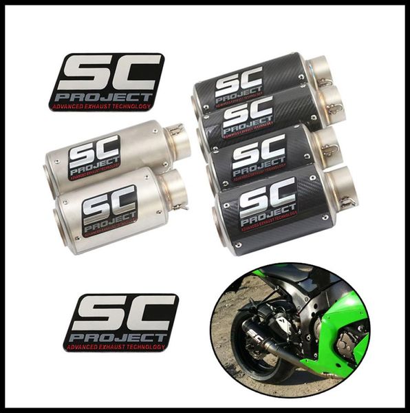 Tubo de escape Universal para motocicleta de 60mm y 51mm, tubo de ventilación para carreras SC GP con pegatina 5559157