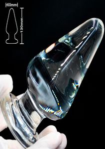 60 mm Big Size Pyrex Glass Anal Dildo Buttplug Grote Crystal Fake Male Penis Bead Masturbator Product Sekspeeltjes voor vrouwen Men Gay 18112306