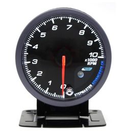 Tachymètre automatique de voiture de 60MM, jauge de 010000 tr/min, compteur à visage noir avec double éclairage Led ambre blanc, compteur de voiture 5741251