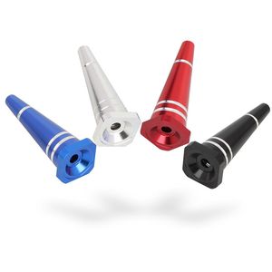 60mm Mini Cône De Trafic En Métal En Forme De Pipes À Fumer En Alliage D'aluminium Bong Multicolore Snuff Snorter Tube De Fumée Tabac Porte-Cigarette Hitter Bat ZL1010