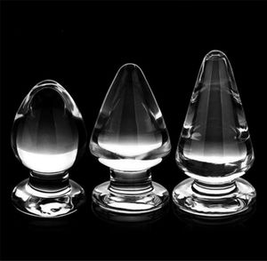 60 mm femmes gros gros jouets de sexe en verre transparent en cristal anal plug vagin putrines 4394953