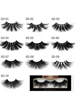 60Pair DHL Ewest Mink Wimpers Make -up 6d Mink Lashes Soft Natural Dikke Dikke Handmade met Pack 25mm Premium hoogwaardige DHL -verzending