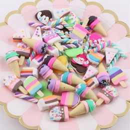 60 ST Goedkopere Mix Polymeer Klei Ijs Zoete Buis Cake Snoep Kerstboom Decor Ornament Voor Nieuwjaar Xmas Party Kids Gift Y2001993